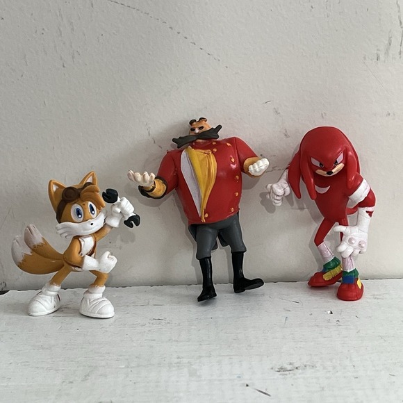 Sega Other - Sega‎ Sonic the Hedgehog Dr. Eggman, Tails & Knuckles 4" Figures Lot Of 3